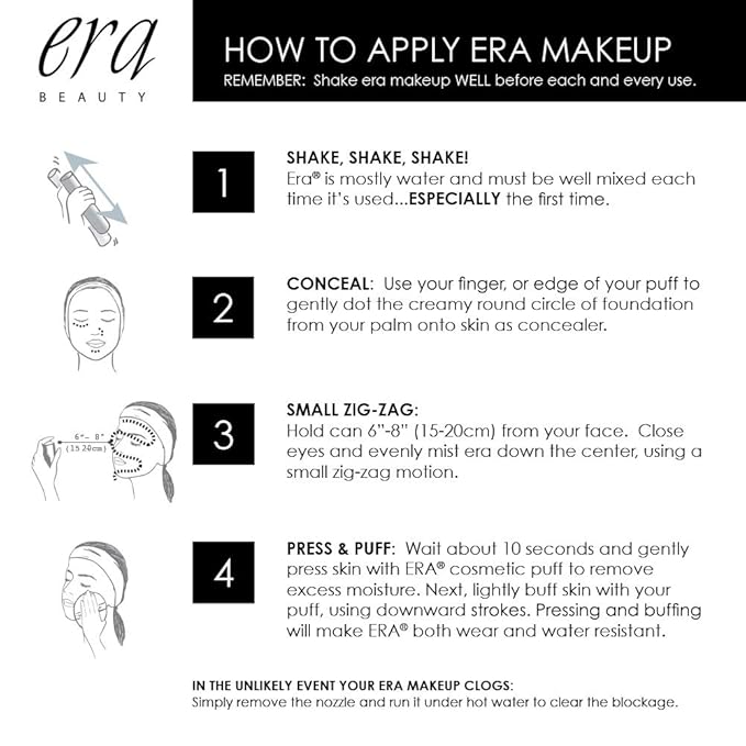 ERA Beauty spray makeup, BLUSH - Pink Topaz, 1.5 ounce, professional spray on cosmetics by Era Beauty-Velvo Beauty