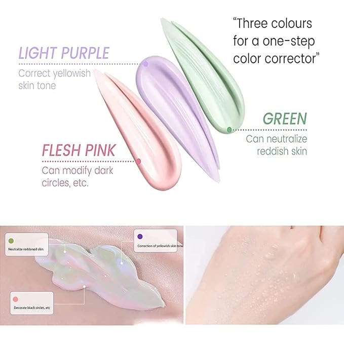 2Pcs Pore Primer,Skin Tone Correcting Facial Serum,One Step Face Makeup Primer,Isolation Cream Invisible Pore,Cover Acne Marks,Oil Control Moisturizing Essence Concealer Foundation-Velvo Beauty