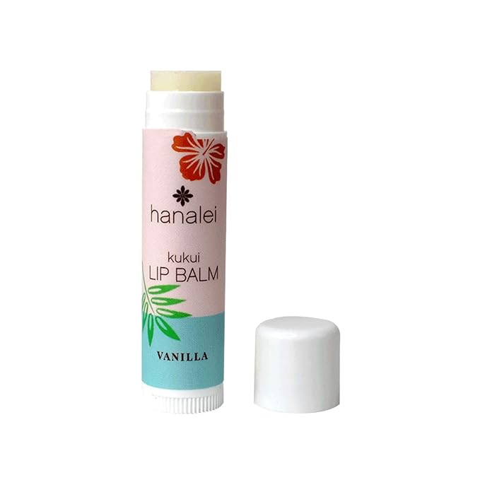 Hanalei Lip Balm and Moisturizer - Natural Kukui Oil and Beeswax Lip Moisturizer to Hydrate and Replenish Dry, Chapped Lips - Made in USA - Vanilla-Velvo Beauty