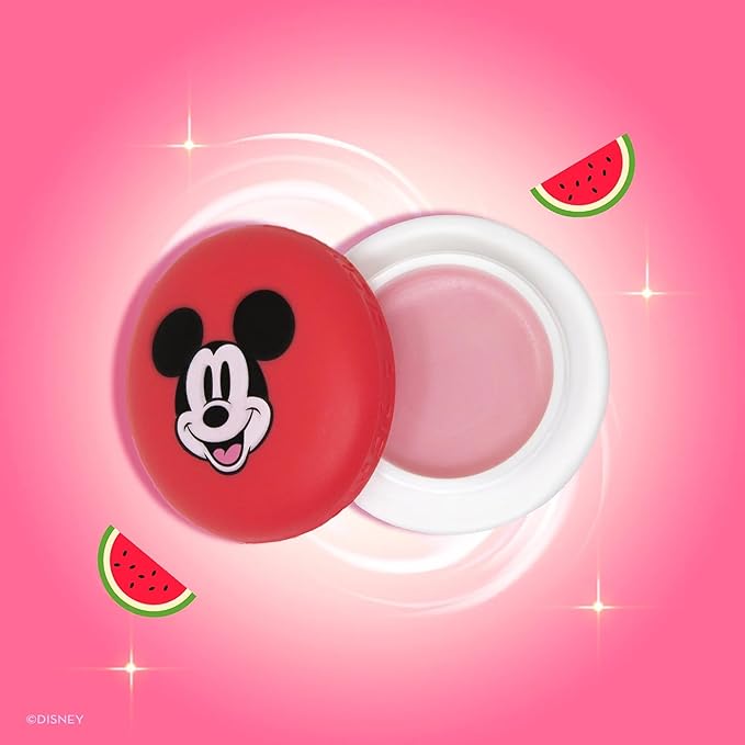 The Crème Shop x Disney Macaron Lip Balm Mickey Mouse Red Watermelon Taffy Korean Scented Pocket Portable Vitamin E Shea Butter-Velvo Beauty