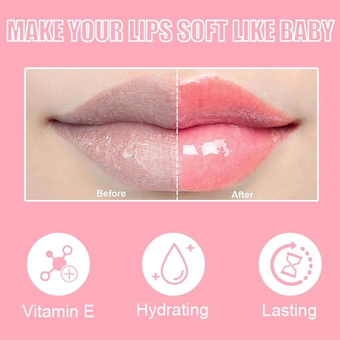 2Pcs Crystal Jelly Lip Oil Big Brush Head Moisturizing Lip Gloss Hydrating Tinted Lip Balm, Long Lasting & Nourishing Lip Glow Oil, Non-sticky Fresh Texture-Velvo Beauty