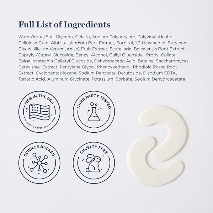 Ultra Firm Lifting Eye Mask- Visibly Lift, Tighten, Contour Eye Area for Wrinkles, Dark Circles- Skin Smoothing & Brightening- Visibly Reduce Signs of Aging w/Rhodiola Rosea Extract-Velvo Beauty