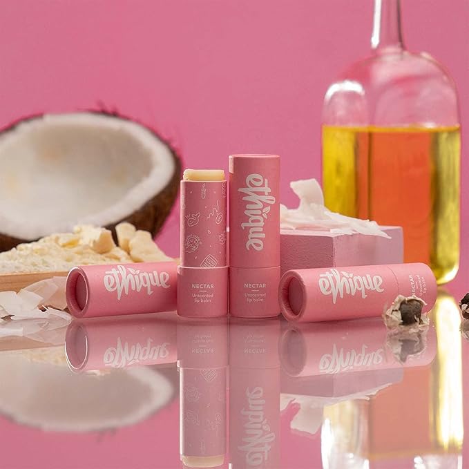 Ethique Nectar Unscented Lip Balm - Plastic-Free, Vegan, Cruelty-Free, Eco-Friendly, 0.32 oz (Pack of 1)-Velvo Beauty
