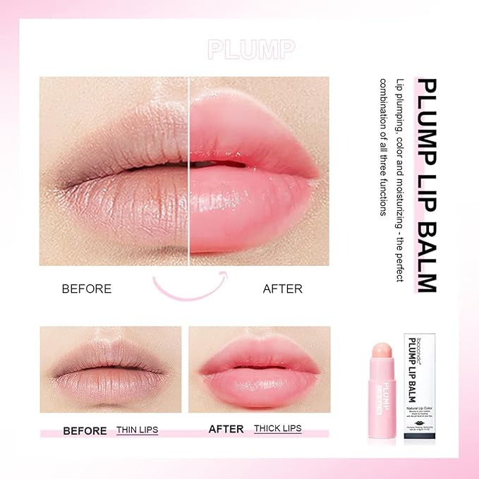 Plumping Lip Balm - Tinted Lip Balm Plumper - Enhancing & Hydrating Lip Moisturizer Fade Lip Lines Lip Care 0.17Oz/4.8g - 01 MAUVE WHIP-Velvo Beauty