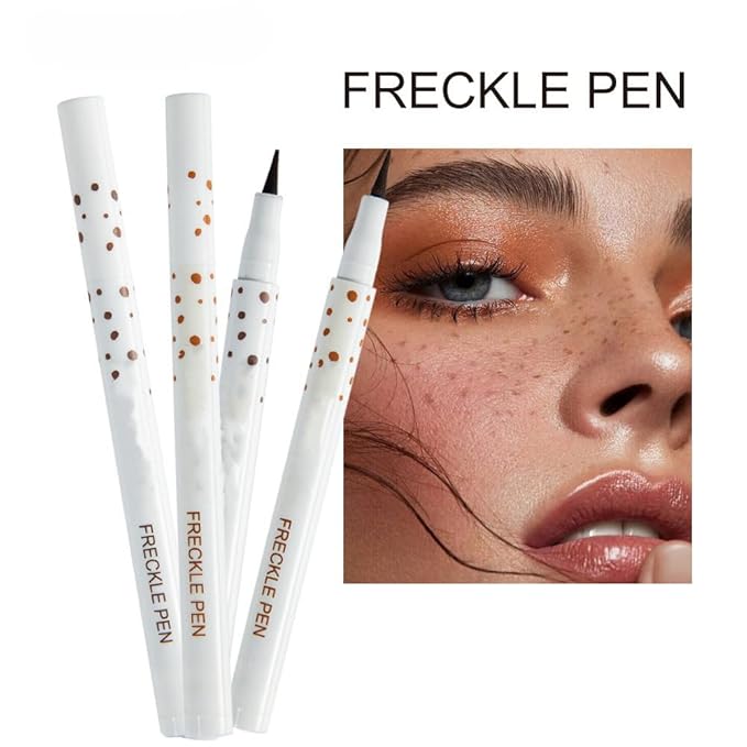 Freckle Pen 4 Colors Natural Freckle Pen Fake Freckle Pen Waterproof Long Lasting Soft Spots Natural Relaxing Sun Makeup (Dark Brown)-Velvo Beauty