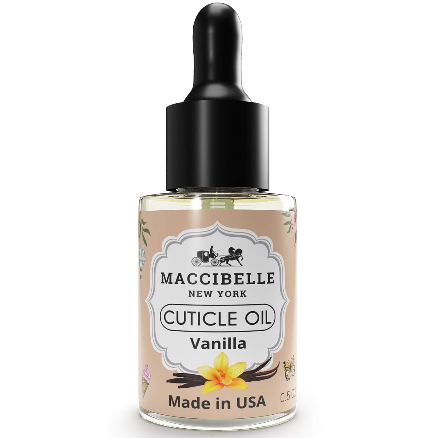 Maccibelle Cuticle Oil 0.5 oz - Heals Dry Cracked Cuticles (Sweet Vanilla, 0.5 Fl Oz)-Velvo Beauty