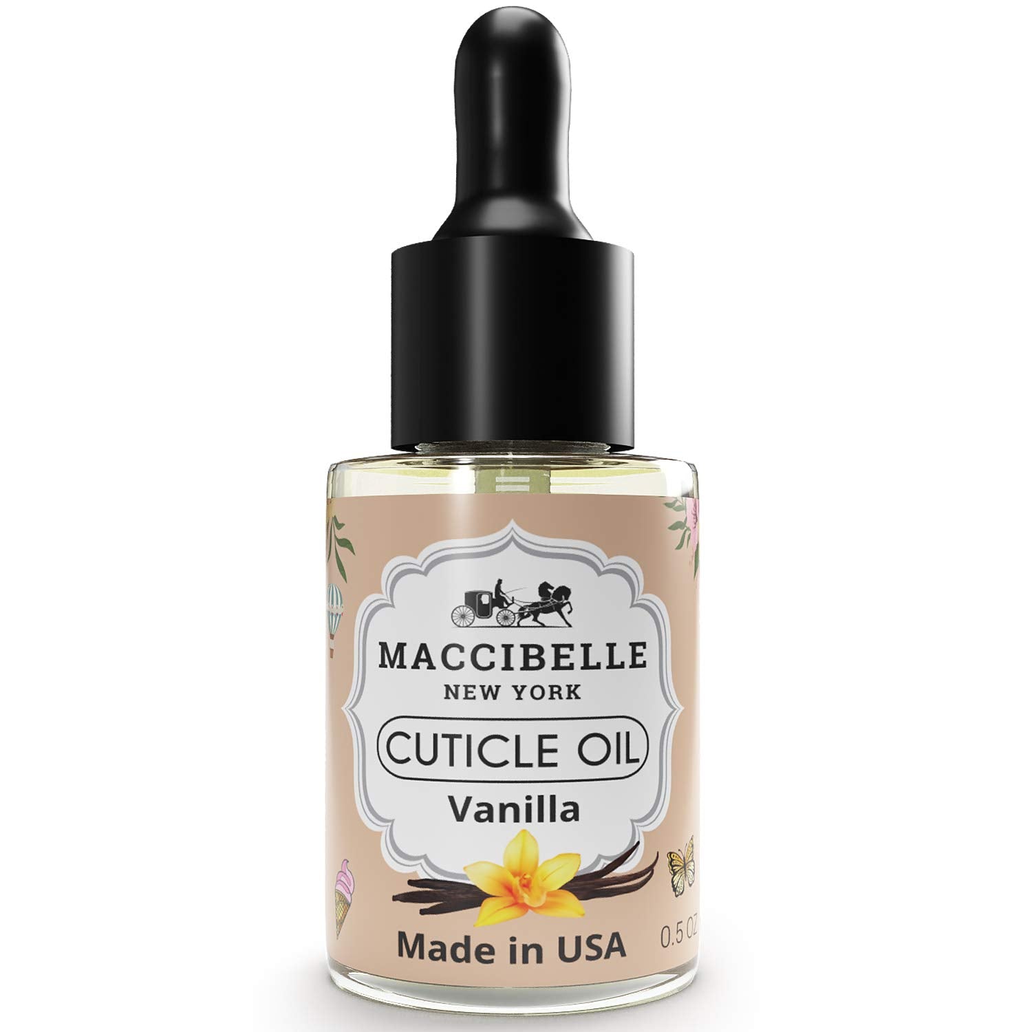 Maccibelle Cuticle Oil 0.5 oz - Heals Dry Cracked Cuticles (Sweet Vanilla, 0.5 Fl Oz)-Velvo Beauty