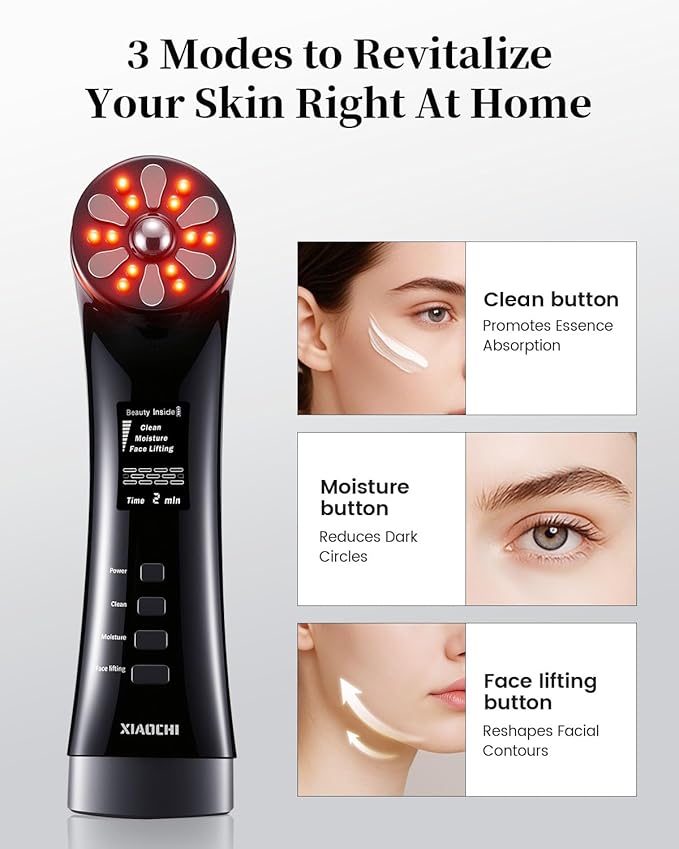 4-in-1 Facial Massager for Face & Neck – Skin Rejuvenation, Lifting & Tightening – Reduces Wrinkles & Puffiness, Enhances Infusion-Velvo Beauty