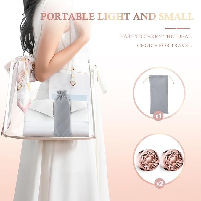 Facial Hair Removal for Women, Portable Lady Shaver, Rechargeable Painless Hair Remover for Face, Upper Lips, Chin, Peach Fuzz-Velvo Beauty