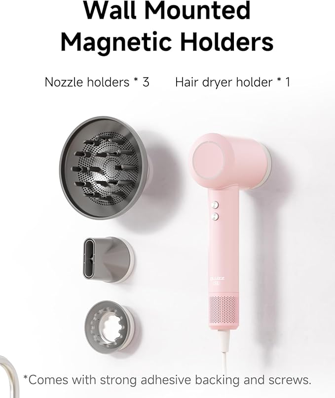 PLUZZ Ionic Hair Dryer with Diffuser, Professional High-Speed Blow Dryer for Women & Men, 110,000 RPM Brushless Motor Fast Drying & Low Noise, Thermo-Control, Lightweight & Compact for Home and Travel-Velvo Beauty