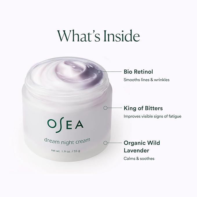 OSEA Dream Night Cream - Anti-Aging Hydrating Face Cream with Algae-Derived Bio Retinol - Plumps, Firms, & Smooths Line and Wrinkles-Velvo Beauty