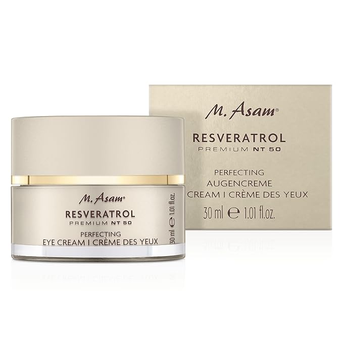 M. Asam Resveratrol Premium NT50 Perfecting Eye Cream – Anti-aging under eye cream with resveratrol & hyaluronic acid to smooth wrinkles & fine lines, vegan formula, 1.01 Fl Oz-Velvo Beauty