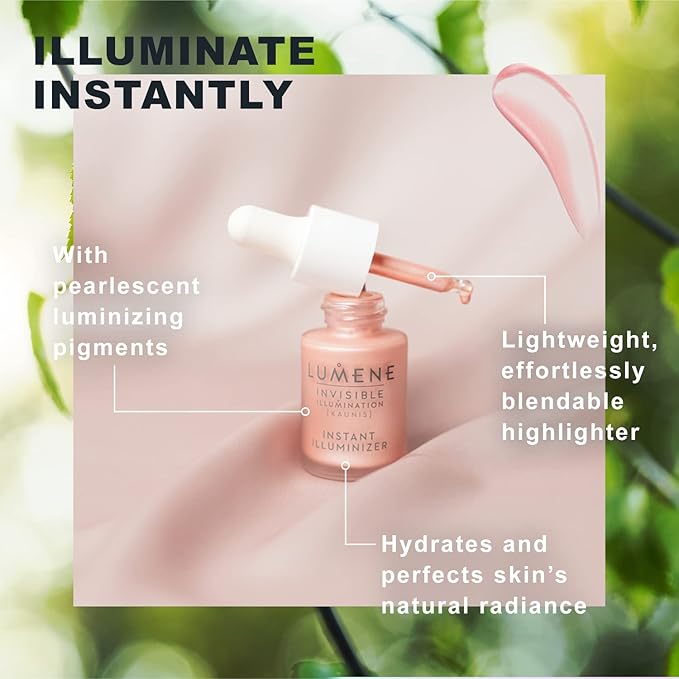 Lumene Invisible Illumination [Kaunis] Liquid Bronzer - Skincare-Infused Bronzing Drops with Buildable Texture - Made with Pearlescent Pigments for a Luminous Complexion - Deep Glow (15ml)-Velvo Beauty
