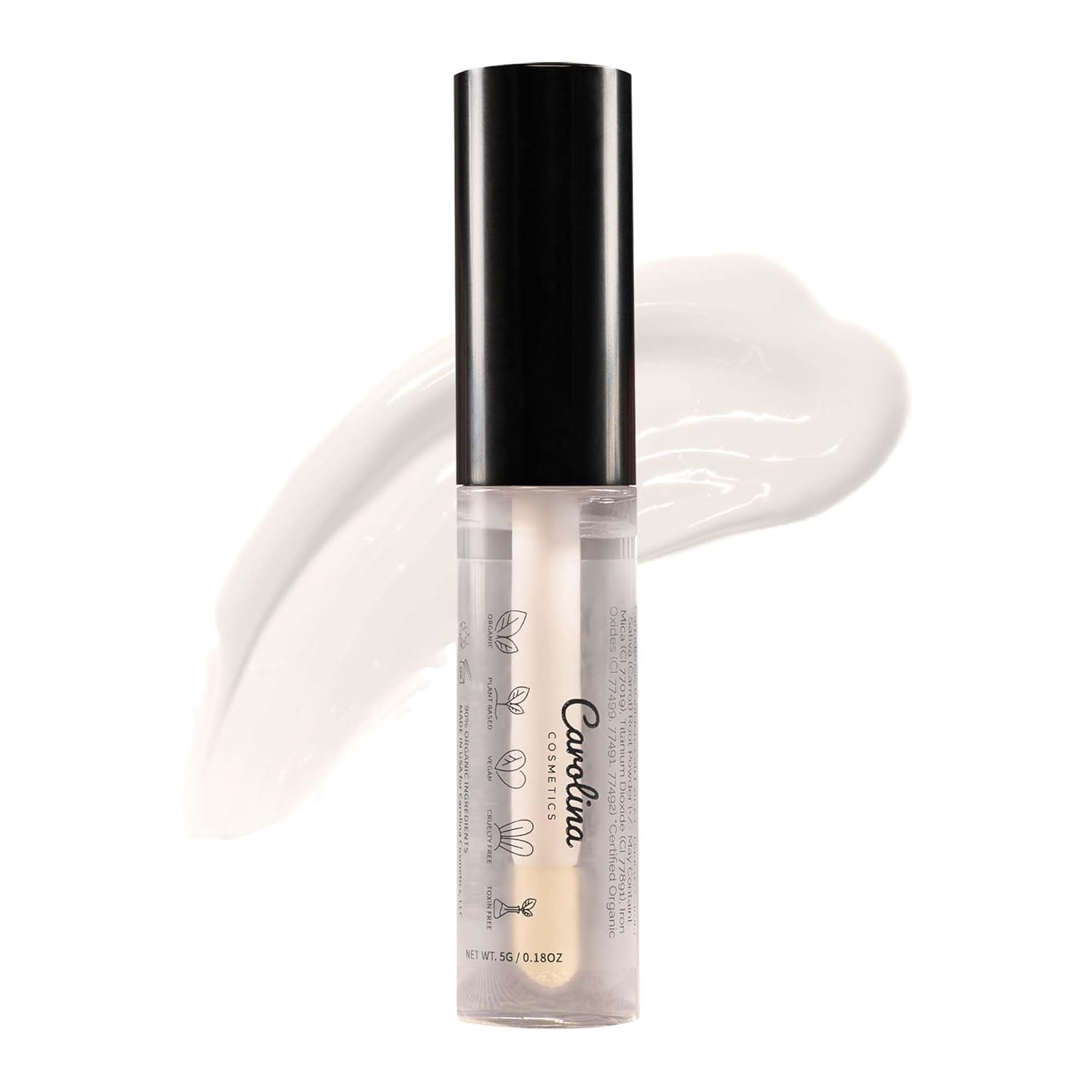 Clear Quartz Lip Gloss with Sunflower Seed Oil - Hydrating, Vegan, Non-Sticky - With Cacao & Grape Seed Oils - 5g/0.18oz-Velvo Beauty