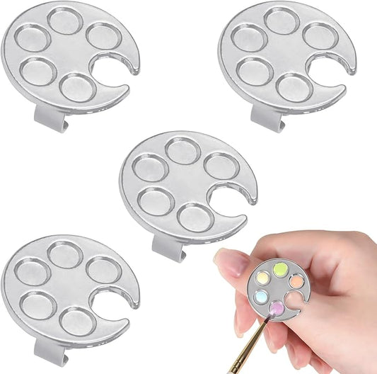 4 Pack Mini Nail Paint Art Palette Finger Rings Metal Manicure Palette Tools Makeup Palettes-Velvo Beauty