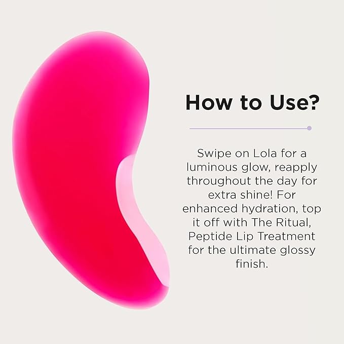 Côte Beauty The Necessity Peptide Lip Shine in Lola - Plumping Coral Lip Gloss with Hyaluronic Acid, Shea Butter & Jojoba Oil - Non-Sticky, Long-Lasting Hydrating Formula-Velvo Beauty