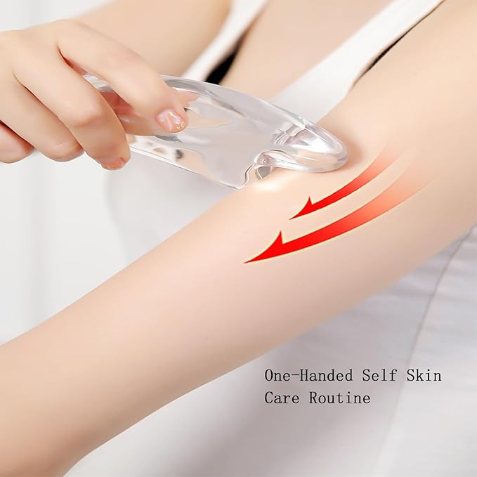 Gua Sha Facial Tools Transparent Natural Resin Face Massage Tool for Body Gua Sha Lymphatic Drainage Massager Fascia Blaster Cellulite Remove Skin Care, Relieve Muscle Tension and Jawline Sculpting-Velvo Beauty