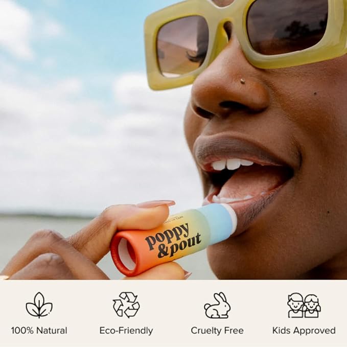 Poppy & Pout Pride Punch Jumbo Lip Balm | All Natural Lip Balms & Moisturizers | Hydrates with Beeswax, Vitamin E, Organic Coconut Oil | Cruelty-Free | Lip Balm in Recyclable Cardboard Tube-Velvo Beauty