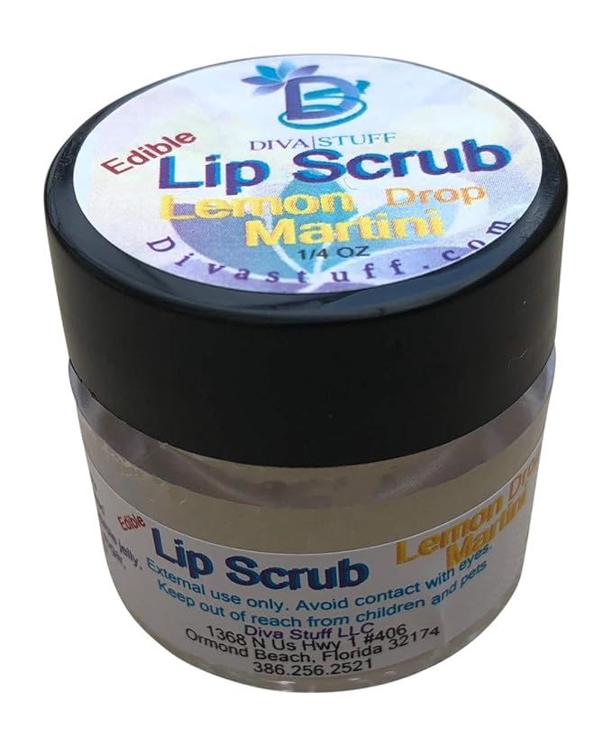Diva Stuff Ultra Hydrating Lip Scrub for Soft Lips, Gentle Exfoliation, Moisturizer & Conditioner, Lemon Drop Martini – ¼ oz (Made in the USA)-Velvo Beauty