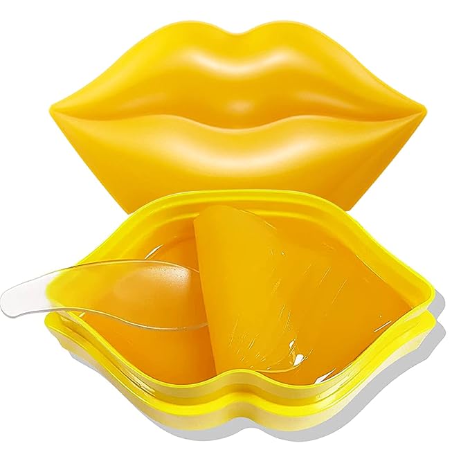 20Pcs Moisturizing Lip Mask, Restores Moisture Lip Care Mask for Dry Lips and Lip Lines Lips Overnight Lip Care, Gel Treatment Lip Masks Plumping Lips Mask (Yellow)-Velvo Beauty