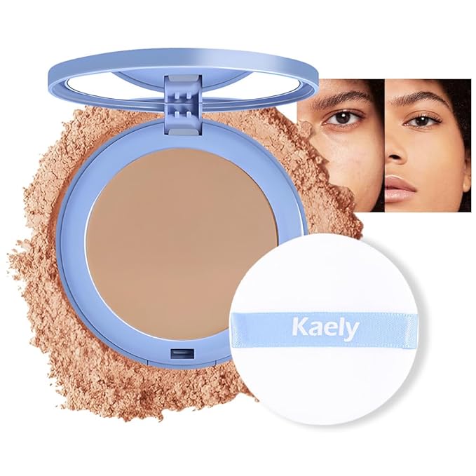 evpct Kaely Oil Control Pressed Face Powder, Get Smooth Flawless Fine Lines and Lightweight Finishing Foundation, Control Shine Long Lasting Waterproof Face Setting Powder Cosmetic, 10 Sand-Velvo Beauty