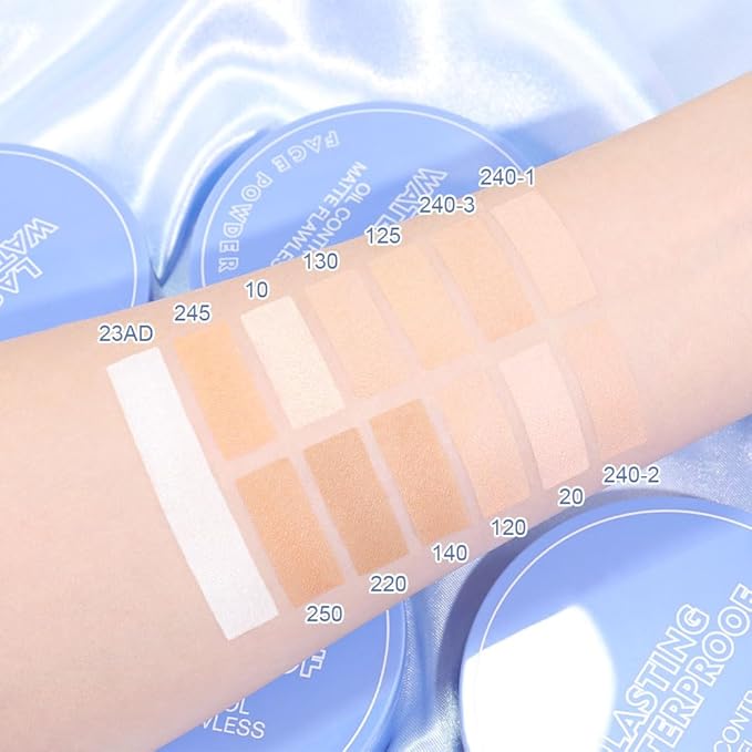 Oil Control Matte Perfection Face Pressed Powder, Matte Smooth Flawless Setting Powder Makeup, Polvo Compacto De Maquillaje, Waterproof Long Lasting, Cruelty Free, 0.35Oz (23AD White, 1)-Velvo Beauty