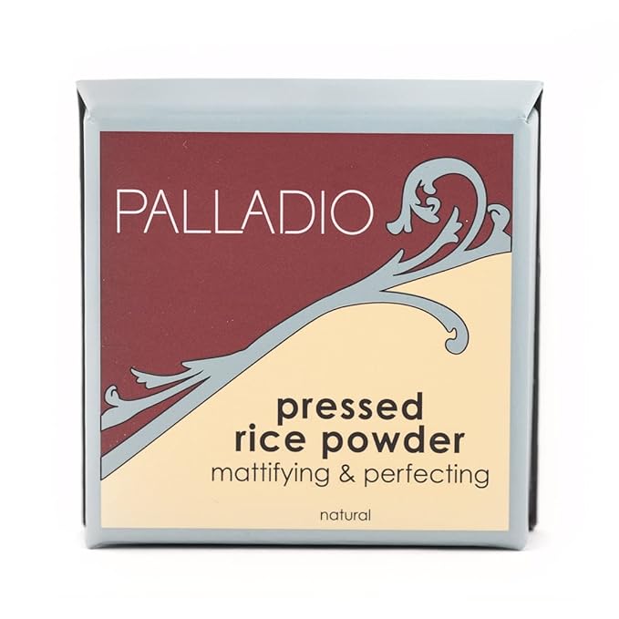 Palladio, Pressed Rice Powder with Mirror Mattifying Makeup Setting that Lasts All Day Instantly Absorbs Oil Works alone or with makeup, Translucent, 0.26 Ounce-Velvo Beauty