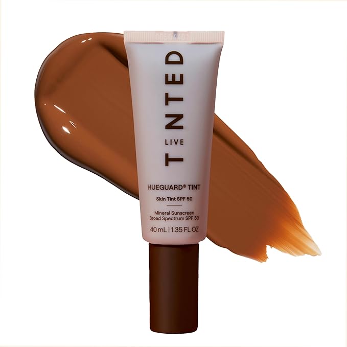 Live Tinted Hueguard Skin Tint SPF 50 - Tinted Mineral Sunscreen with Light-Medium Buildable Coverage With a Hydrating and Radiant Finish - Water and Sweat Resistant, 1.35 fl oz - Shade 03-Velvo Beauty
