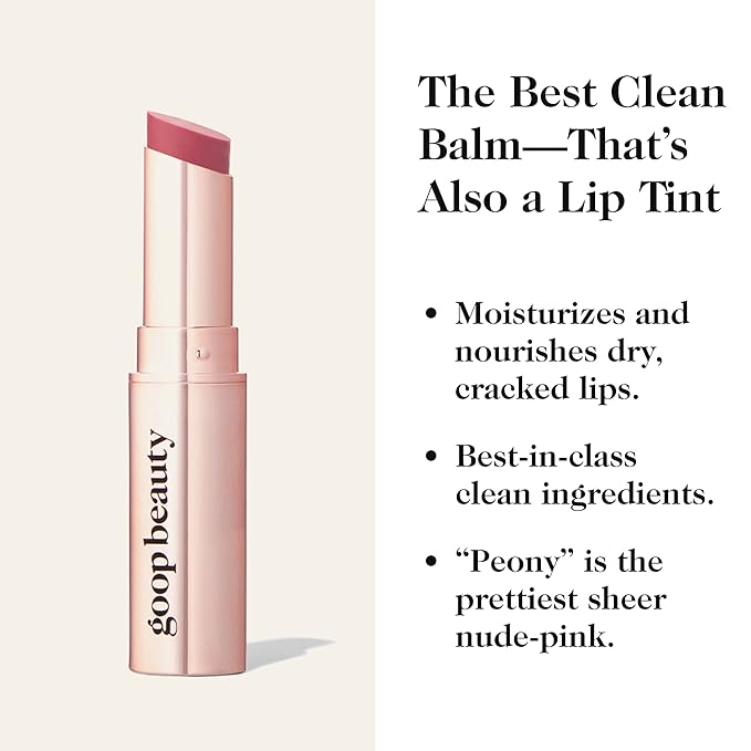 goop Beauty Tinted Lip Balm - Moisturizing, Soothing, Hydrating Lip Balm for Chapped, Cracked & Dry Lips, Nude-Pink Color, 0.16 oz-Velvo Beauty