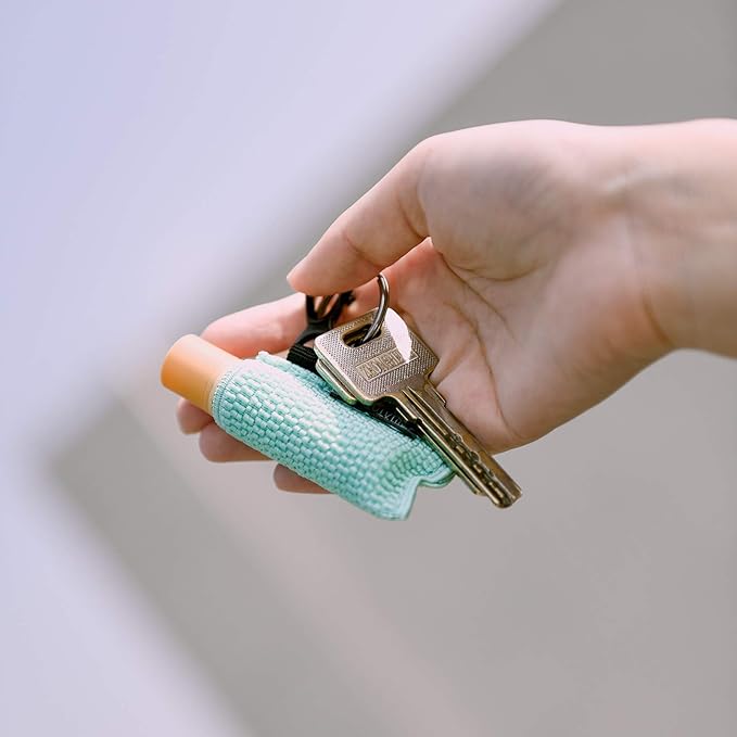 Beautyflier Cute Elastic Lip Balm Holder Keychain, Lipstick Sleeve Chapstick Sleeve Holder for Burts Bees Chapstick-Velvo Beauty