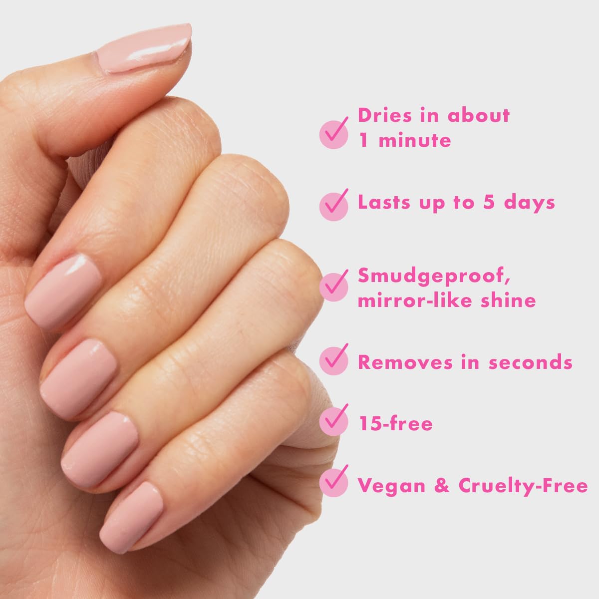 Olive & June Quick Dry Nail Polish | Instant, Fast-Drying, Smudgeproof Color | 15-free, Vegan, Cruelty-Free Formula | Lasts up to 5 Days | Salon-Quality Manicure Pedicure at Home | Poodle Pink Neutral-Velvo Beauty