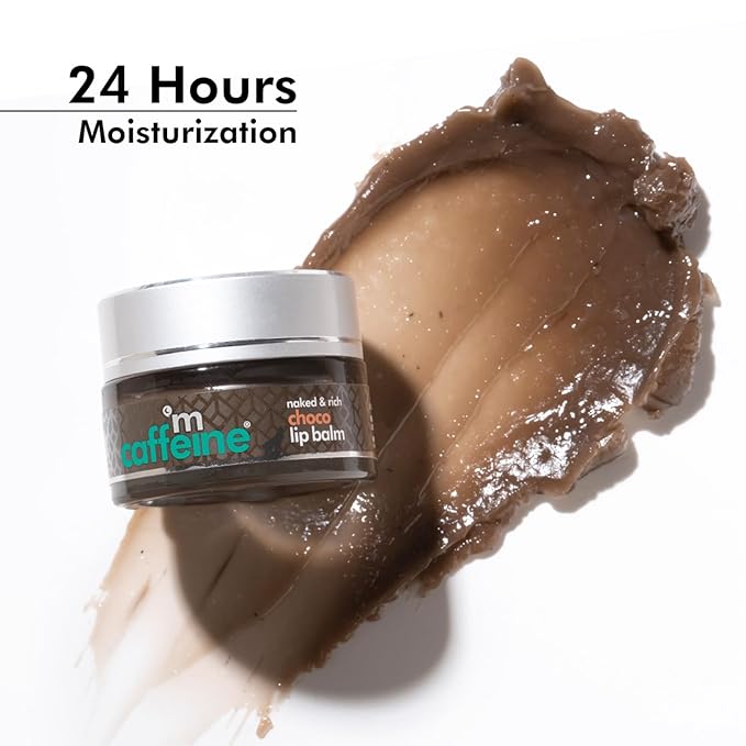 mCaffeine Deep Moisturizing Choco Lip Balm for Healing Dry & Chapped Lips - 24 Hrs Moisturization | Lip Care for Men & Women with Cocoa Butter & Hazelnut Oil | Natural & Vegan (12gm)-Velvo Beauty