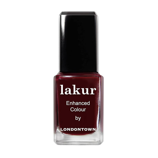 LONDONTOWN lakur Nail Polish - Chip-Resistant, Non-Toxic, Conditions & Hydrates Nails | Glossy Blackened Purple, Elderberry, .40 fl oz-Velvo Beauty