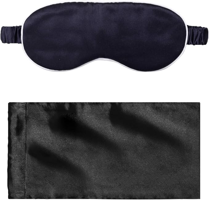 Silk Sleep Mask Light Blocking Luxury 100% Mulberry 19mm Silk Eye Mask Eye Cover Blindfold Ultra Soft Light & Comfy Anti Aging Skin Care with Travel Bag Gift Package-Velvo Beauty