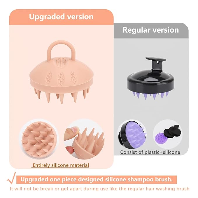 BTYMS Silicone Scalp Massager Hair Scrubber Shampoo Brush Exfoliating Hair Wash Cleansing Dandruff Brush for Shower-Velvo Beauty