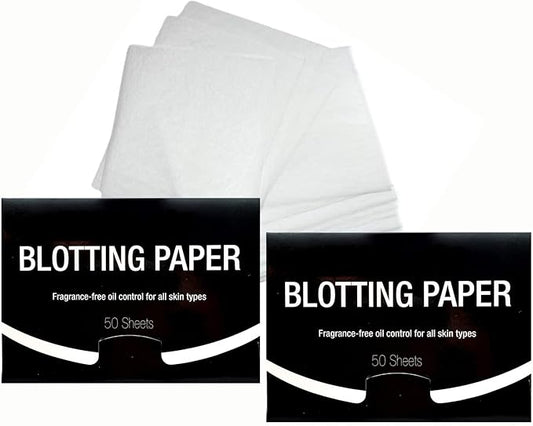 2 Pks FRAGRANCE-FREE Unscented Natural Abaca Blotting Paper - 100 Oil Blotting Sheets - Makeup Friendly UNISEX Oily Skin Shine Blotter Photography Zoom Meetings Travel Gym School - MADE IN TAIWAN-Velvo Beauty