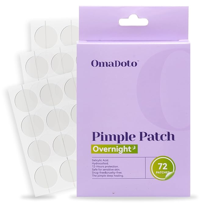 Overnight Pimple Patches for Face - Maximum Strength Hydrocolloid for Cystic Acne & Dark Spots (72 Count) - 10mm & 12mm Medicated Night Time Treatment-Velvo Beauty