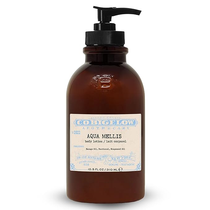 C.O. Bigelow Aqua Mellis Body Lotion, Iconic Collection Moisturizing Body Lotion with Shea Butter, Borage Oil & Grapeseed Oil, 10.5 Fl Oz-Velvo Beauty