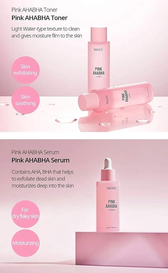 Nacific Pink AHA BHA Kit (Cleansing Foam, Toner, Serum, Cream) Travel Size Skin Care Set-Velvo Beauty