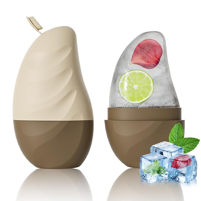 Silicone Facial Ice Cube Roller Massager, Facial Beauty Care Tool, Reusable Face Ice Mold - Brighten Skin, Reduce Puffiness for Face & Eyes (Brown)-Velvo Beauty