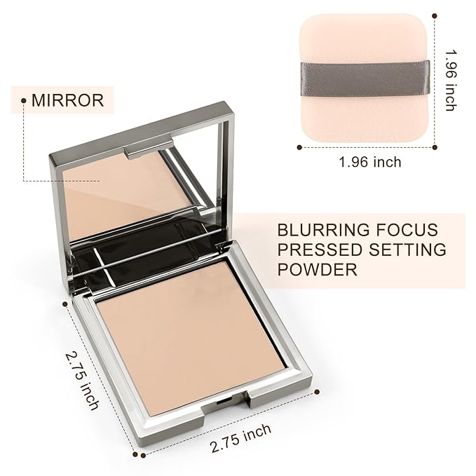 Boobeen Matte Face Finishing Powder, Smooth Setting Pressed Powder Makeup Oil Control Lightweight Long Lasting Makeup Setting Foundation Compact Powder, Soft Focus Effect Translucent Finish-Velvo Beauty