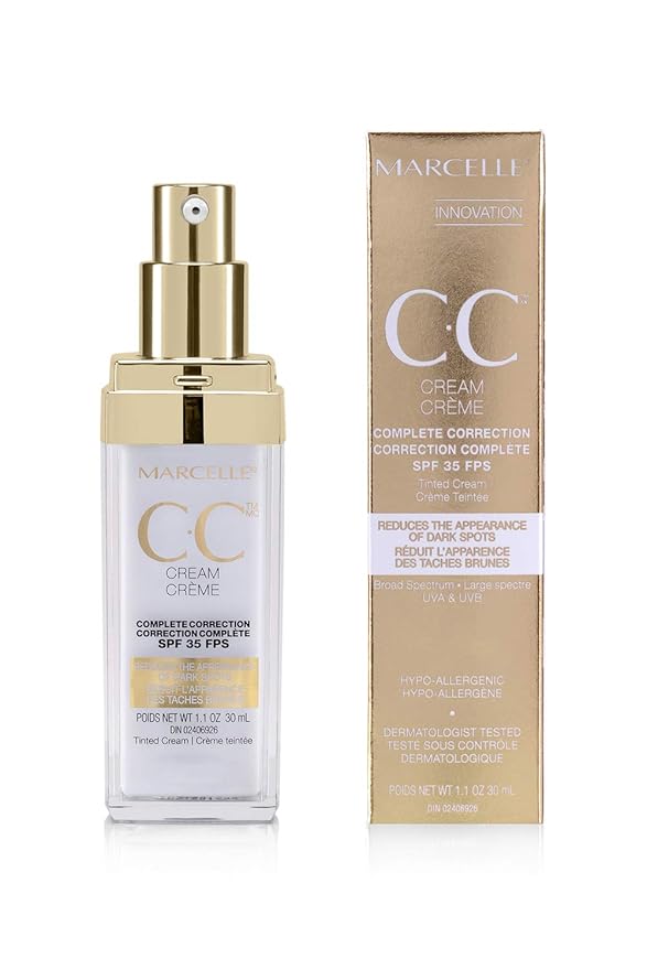 Marcelle CC Cream SPF 35, Golden Glow Universal Tint, Skin Enhancer, Paraben-Free, 1 Fl. Oz.-Velvo Beauty