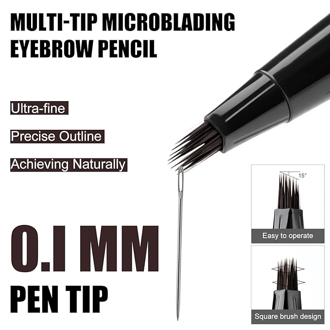Eyebrow Pen, Angled Brow Brush,Eyebrow Pencils for Women,Natural Brow Pen,Hair-Like Strokes, 24hrs Long-Lasting,Waterproof, Smudge-Proof,Easy to Use, Multiple Uses,Gifts for Her,Chocolate-Velvo Beauty