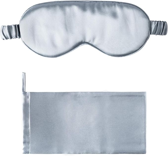 Silk Sleep Mask Light Blocking Luxury 19mm Silk Eye Mask 100% Mulberry Eye Cover Blindfold Ultra Soft Light and Comfy Anti Aging Skin Care with Travel Bag Gift Package-Velvo Beauty