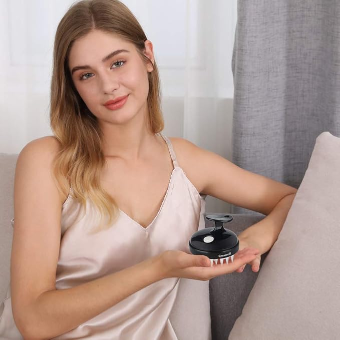 Electric Handheld Hair Massager, Cordless Hair Scalp Massager Portable Head Scratching Massager with 2 Modes Vibration Comb for Hair Growth, Deep Cleansing and Stress Relaxation-Velvo Beauty