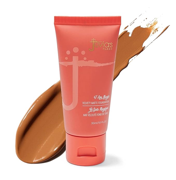 Juvia's Place I Am Magic Velvety Matte Liquid Foundation 410 - Nairobi - Tan w/Cool Undertone, Makeup Foundation Full Coverage, Lightweight, Long Wear, Velvety Matte Finish-Velvo Beauty