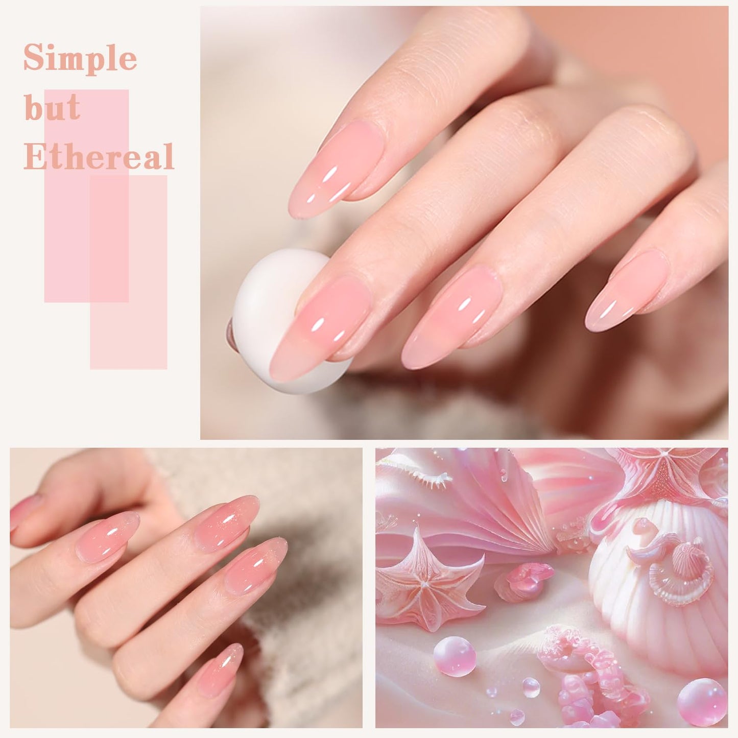 Jelly Pink Gel Nail Polish Set of 10 Colors Nude Gel Polish Kit UV LED Soak Off Nail Polish Gel Home DIY Manicure Nail Art Salon Varnish-Velvo Beauty