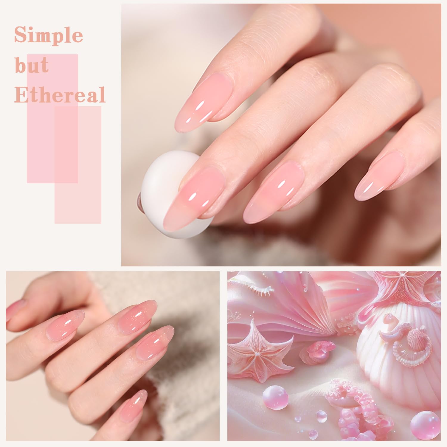 Jelly Pink Gel Nail Polish Set of 10 Colors Nude Gel Polish Kit UV LED Soak Off Nail Polish Gel Home DIY Manicure Nail Art Salon Varnish-Velvo Beauty