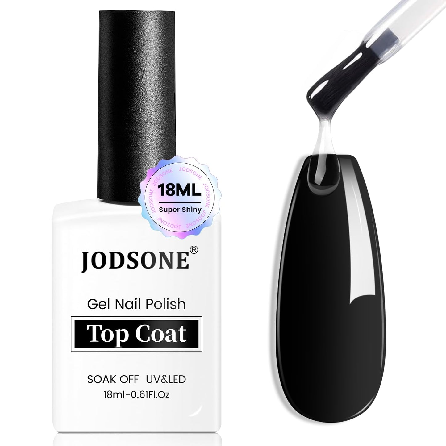 JODSONE 18ml Top Coat Gel Polish No Wipe High Gloss Shine Finish Long Lasting Gel Nail Polish Professional Manicure for Home DIY and Nail Salon-Velvo Beauty