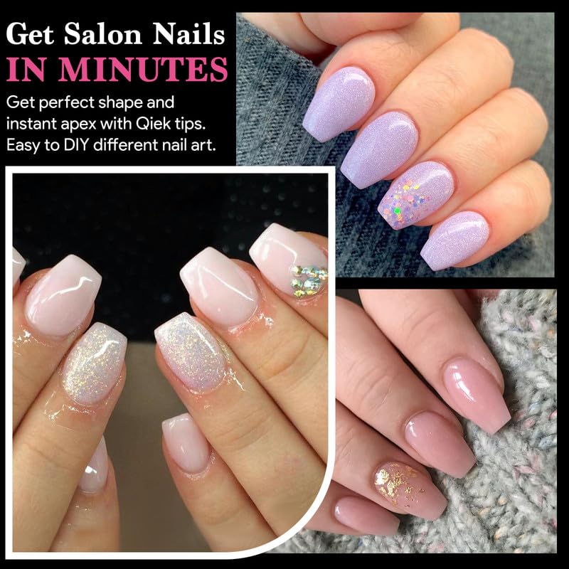 Extra Short Coffin False Nail Tips, 15 Sizes 510 PCS Clear Soft Press On Fake Nail Pre-shaped Half Matte Full Cover Gel Nail Tips Extensions Thick Long Lasting for DIY Beginners & Salon Manicure-Velvo Beauty